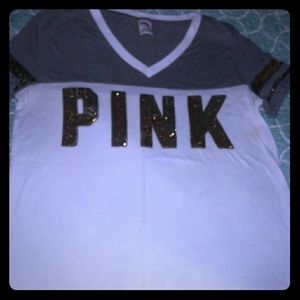 Vs PINK sequin tee